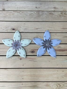 Wood Flowers Wall Art Decor Set